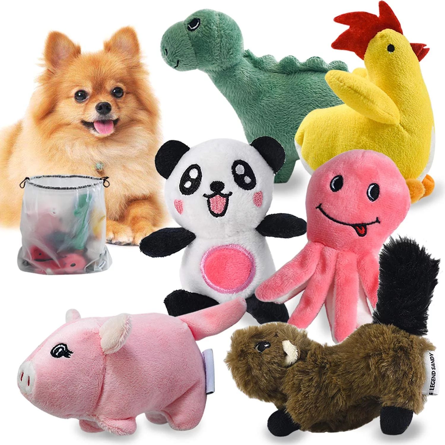 LEGEND SANDY Squeaky Dog Toys for Puppy Small Medium Dogs, Stuffed Samll Dog Toys Bulk with 12 Pl... | Walmart (US)