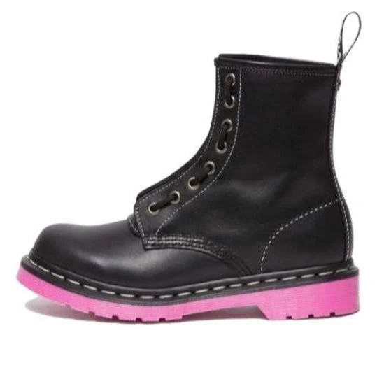 (WMNS) Dr. Martens 1460 Wanama Leather Jungle Zip Boots 'Black Pink 30925001 | KICKS CREW