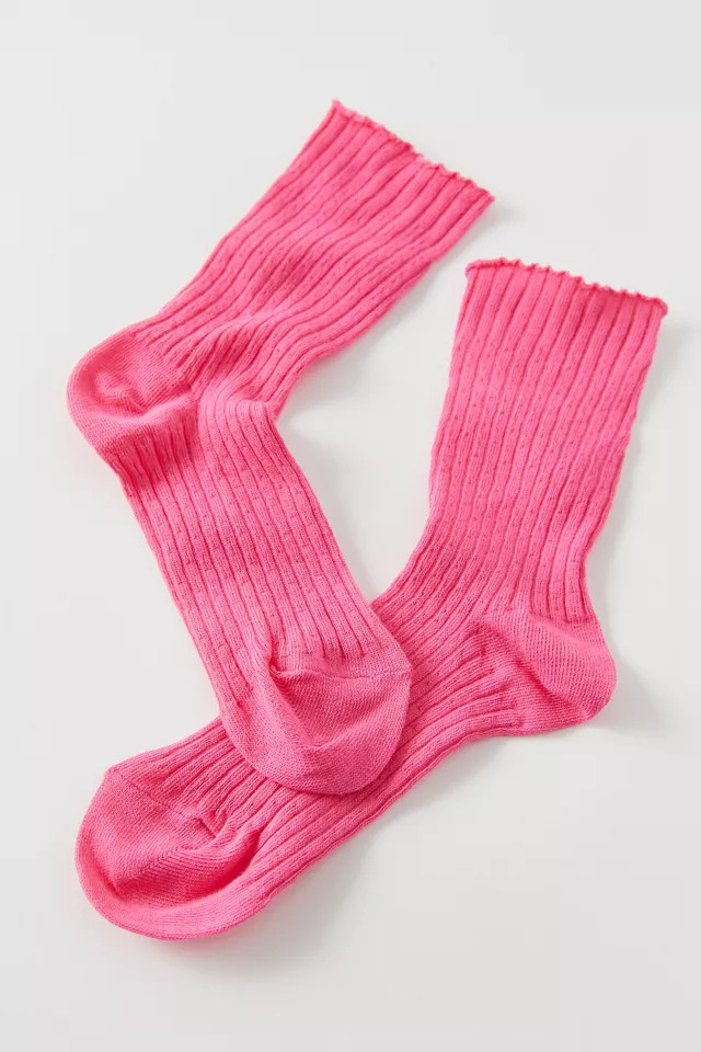 Willow Pointelle Knit Crew Sock | Urban Outfitters (US and RoW)