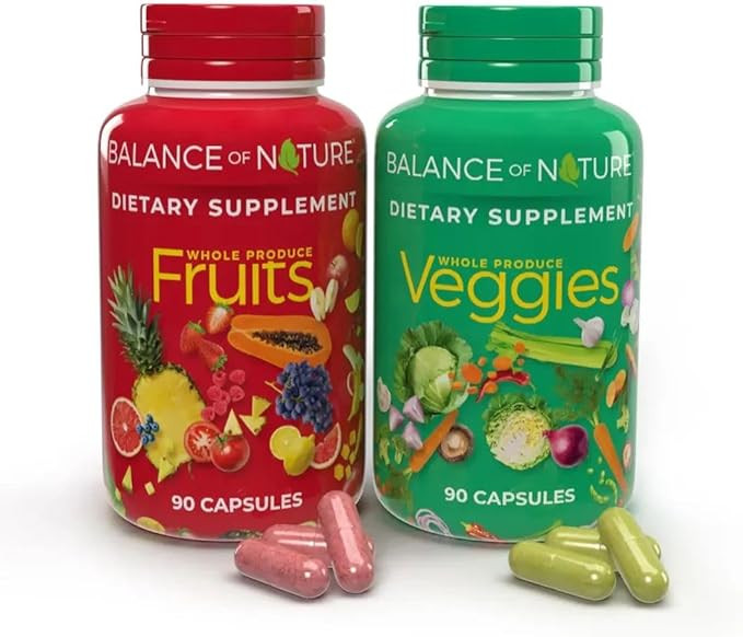 Balance of Nature Fruits & Veggies Supplements - Whole Fruit and Vegetable Ingredients for Women,... | Amazon (US)
