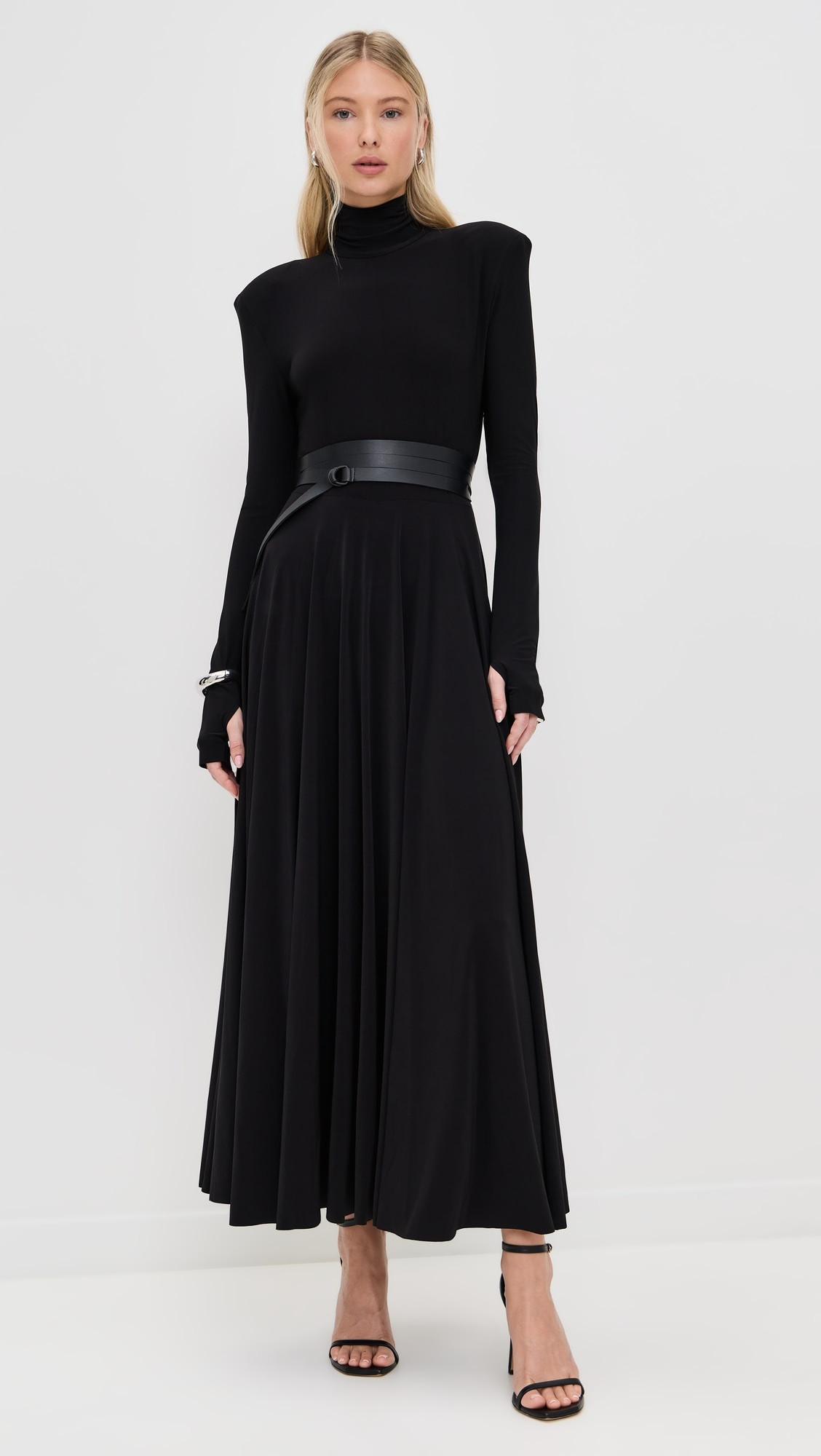 Shoulder Pad Turtle Flared Dress | Shopbop