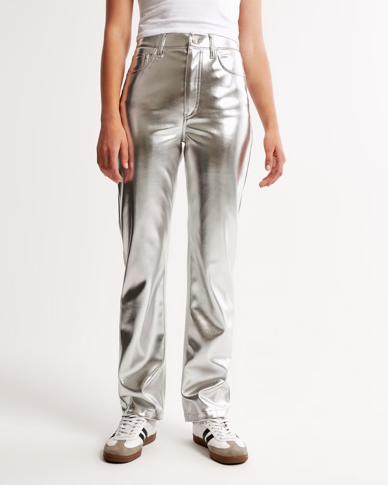 Vegan Leather 90s Straight Pant | Abercrombie & Fitch (US)
