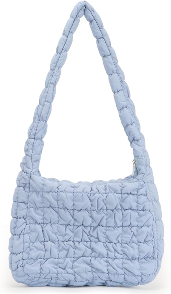 Puffer Quilted Carryall Bag,Quilted Shoulder Bag,Puffy Tote Bag Purse,Large Nylon Hobo Handbag | Amazon (US)