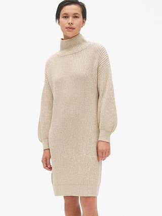 Cozy Blouson Sleeve Turtleneck Sweater Dress | Gap US