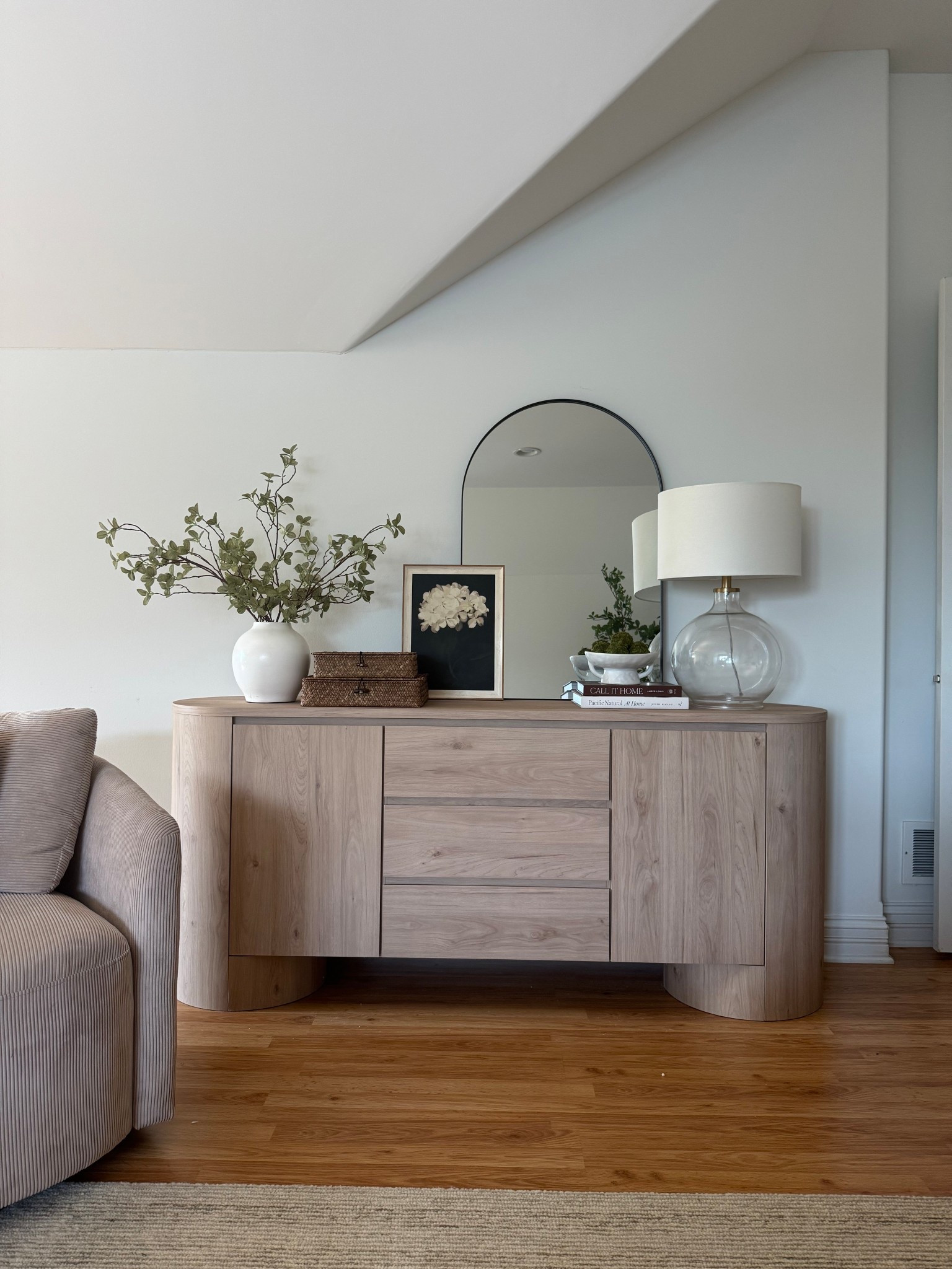 Amazon sideboard that’s giving RH vibes! I love the curved details and washed oak tone! 

@amazon @amazonhome #amazonhome #founditonamazon #sideboard #lookforless #designerinspired #home 

#LTKHome #LTKSaleAlert #LTKSeasonal