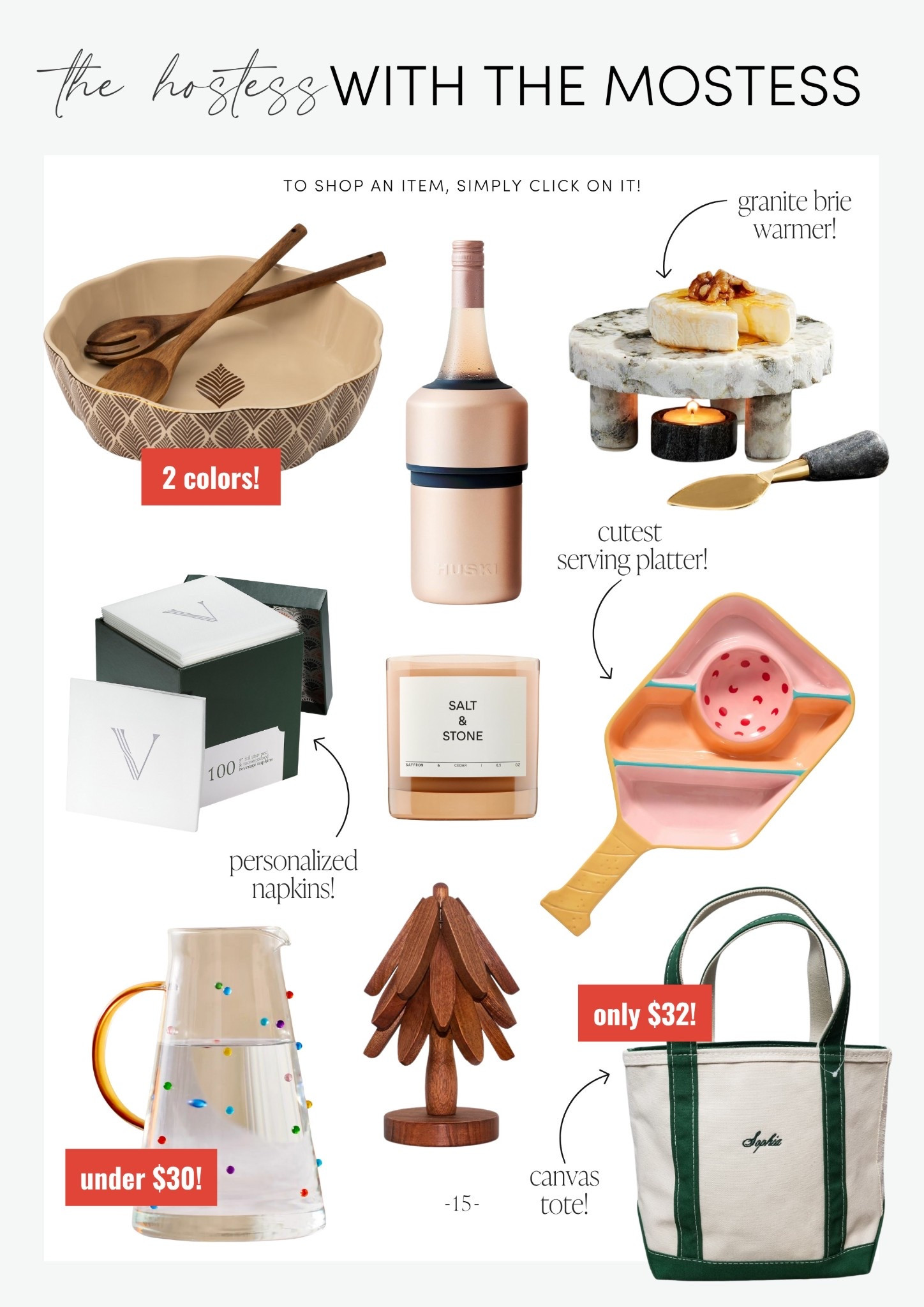 Hostess gifts! From cozy candles to chic serveware — these hostess gifts are guaranteed crowd-pleasers. Perfect for every holiday party!

ComeStayAwhile, Amanda Vernaci 

HostessGifts | HolidayEntertaining | GiftGuide | ComeStayAwhile | AmandaVernaci | LTK gift guide | LTK holiday 

#LTKHoliday #LTKParties #LTKGiftGuide