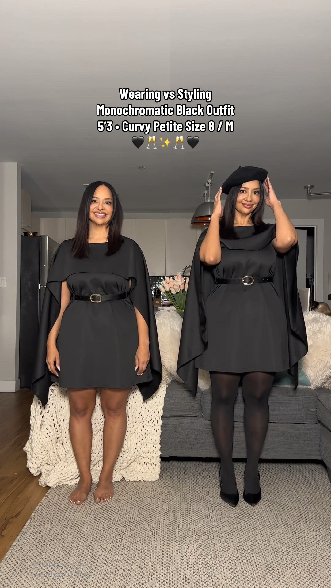 Wearing vs Styling: Classy Monochromatic Black Outfit 🖤

Sizing 
5’3 • 155 lbs
Size 8 / Medium
Bust: 34DDD
Waist: 28”
Hips: 43”
Wearing Size Medium 

over 40, petite, curvy, midsize, size 8, church outfit, funeral outfit, old money aesthetic, all black outfit, black dress, beret, feminine style 

#LTKFindsUnder50 #LTKPetite #LTKOver40