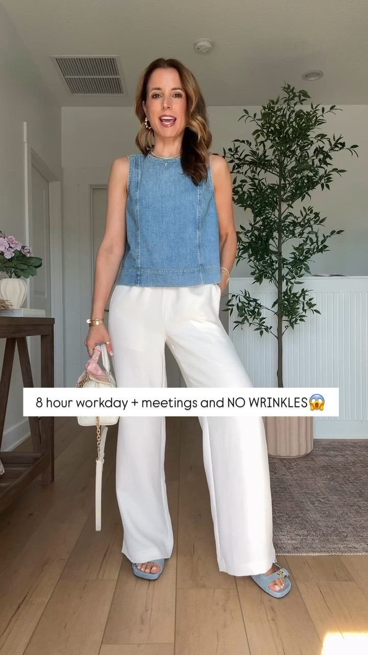 12 little things making my life better right now! Aritzia the lodge pant in XS regular - I ordered short to try too. Color is ‘birch’. Spanx denim shell top in XS. Madewell buckle slides are TTS. Elevated casual outfit. Summer outfit.

#LTKootd #LTKmomlife #LTKSeasonal
