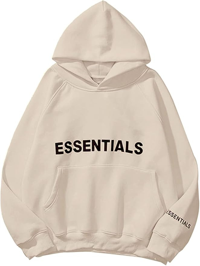 Men's Fear of God Essential Hoodie Fashion Long Sleeve Sweatshirts Loose Hip-hop Hooded Couples P... | Amazon (US)