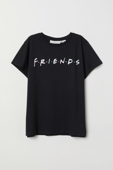 H & M - T-shirt with Printed Design - Black | H&M (US + CA)
