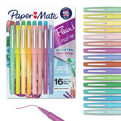 Paper Mate Flair 16pk Pens Multicolored Scented: Porous Point 0.7mm, Art & Stationery, Felt Tip, Papermate Pens | Target
