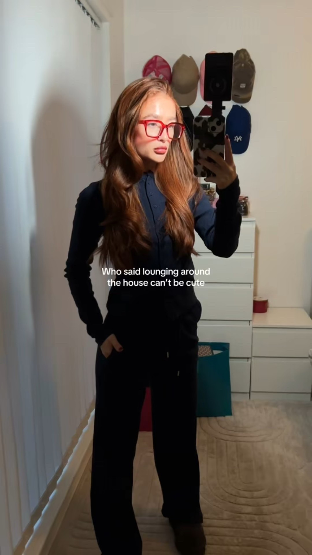 Such an easy set to throw on but still look put together! ♥️
-Co ord -Navy -Loungewear -Everyday fit - Button up set -Fashion glasses -Red glasses

#LTKFashionMonth #LTKpetite #LTKuk