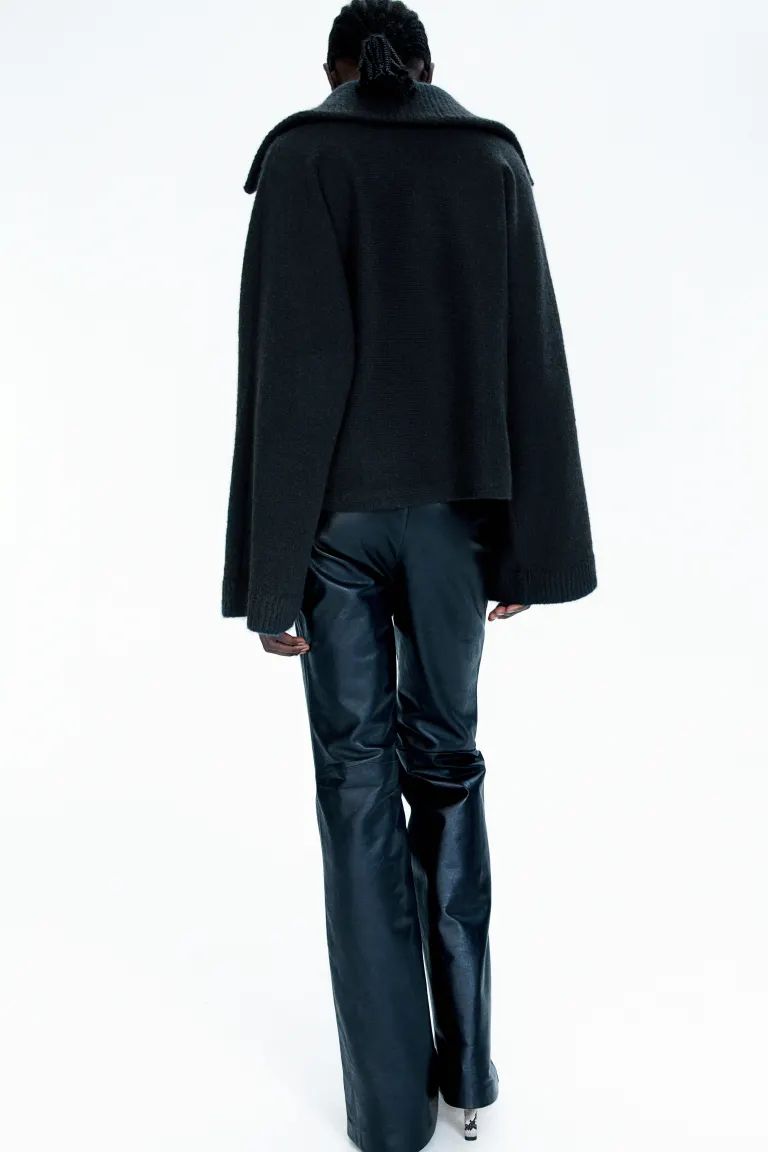 Wool-blend Sweater with Collar - Black - Ladies | H&M US | H&M (US + CA)