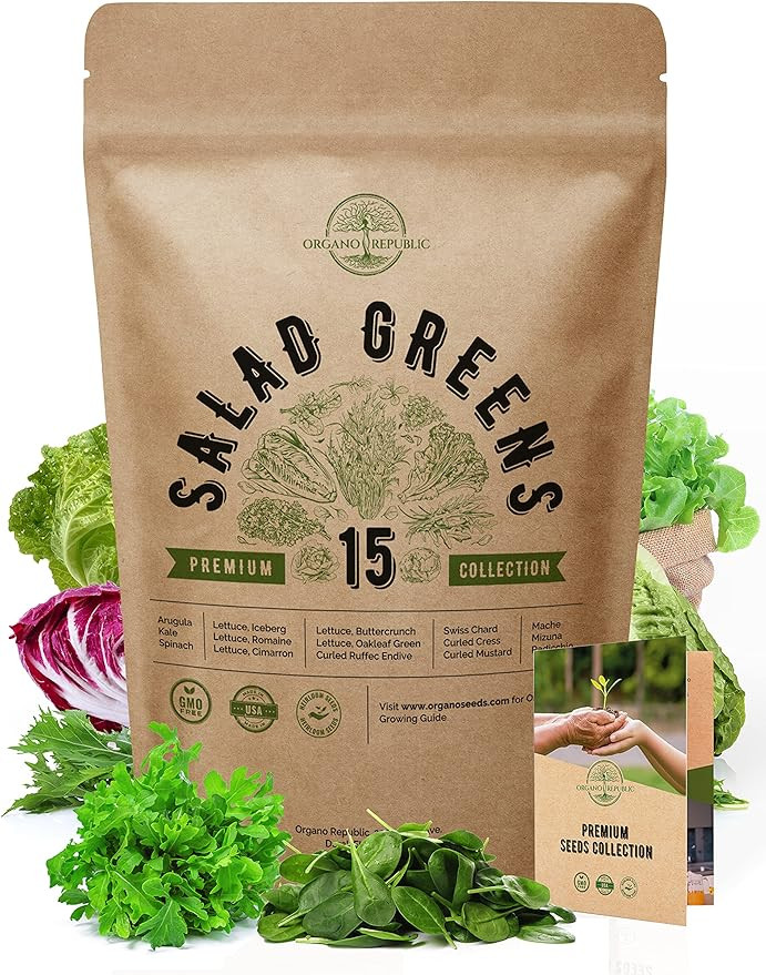 15 Lettuce & Salad Greens Seeds Variety Pack 7500+ Non-GMO Heirloom Lettuce Seeds for Planting In... | Amazon (US)