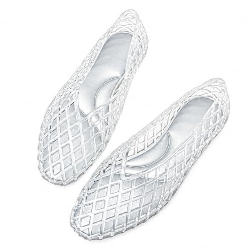 Jelly Sandals for Women Ballet Flats Mesh Casual Comfortable Jellies Shoes | Amazon (US)