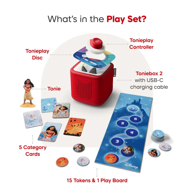 tonies Toniebox 2 Audio Player Full Play Bundle for Kids 1+ with Moana, Disney Quiz Kingdom Tonie... | Walmart (US)