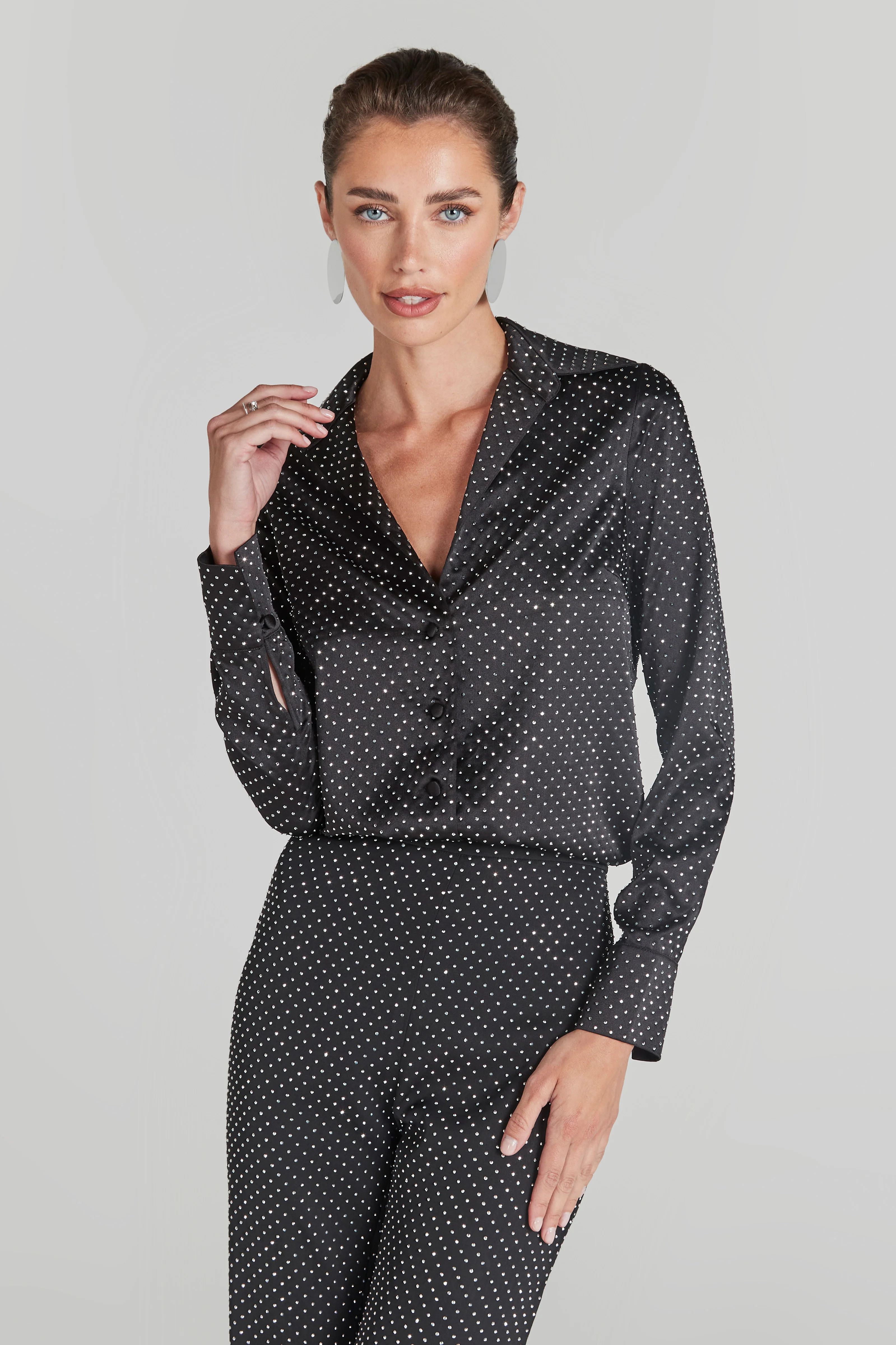 Kira Black Shirt | Nadine Merabi