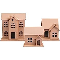 DIY Cardboard House Assortment, Set of 3 - Christmas, Halloween and Craft Kits | Amazon (US)