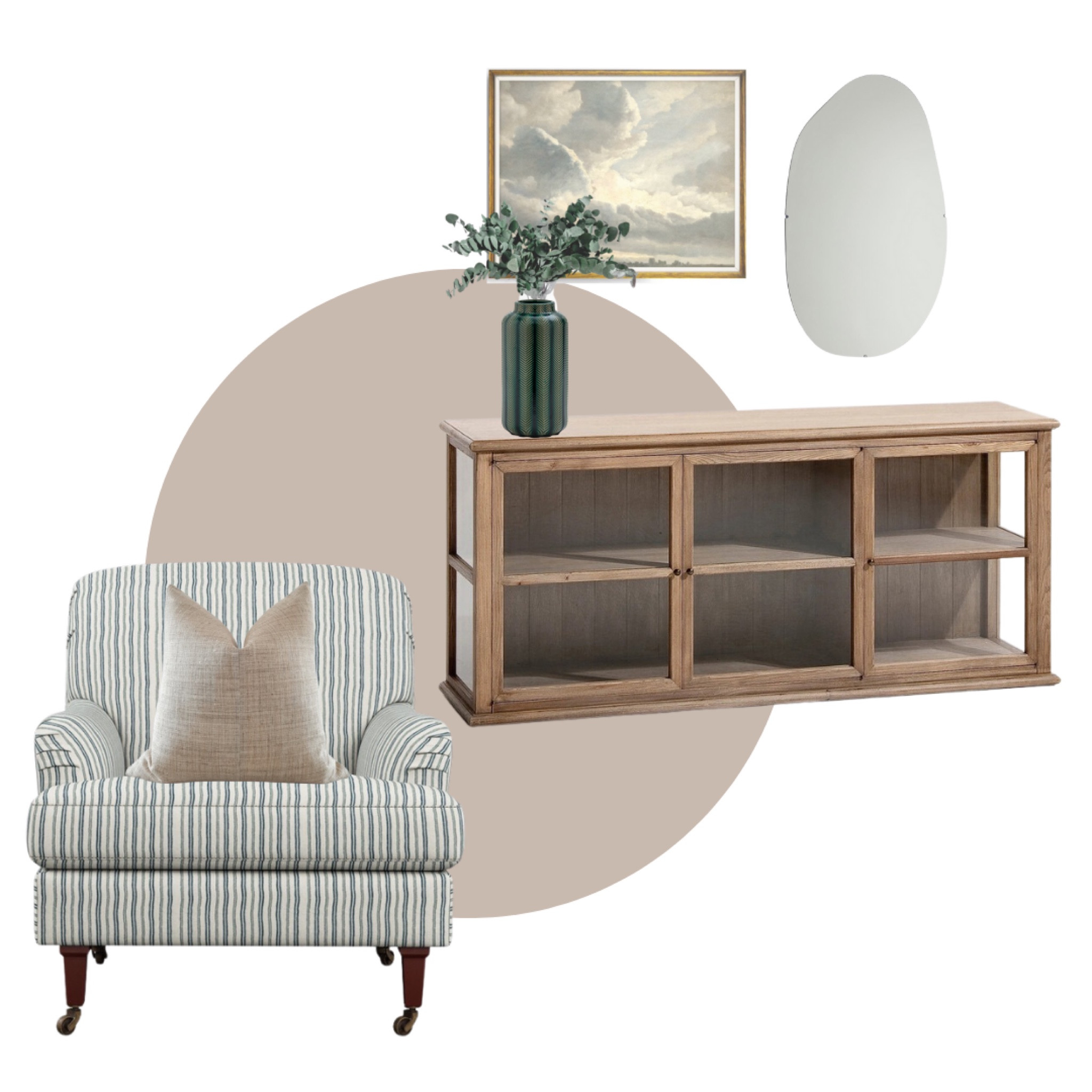 Hamptons style home decor mood board  