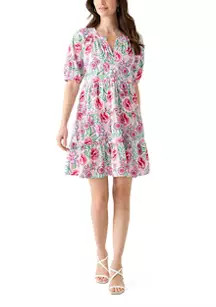 Crown & Ivy™ Women's Puff Sleeve Floral Peasant Dress | Belk