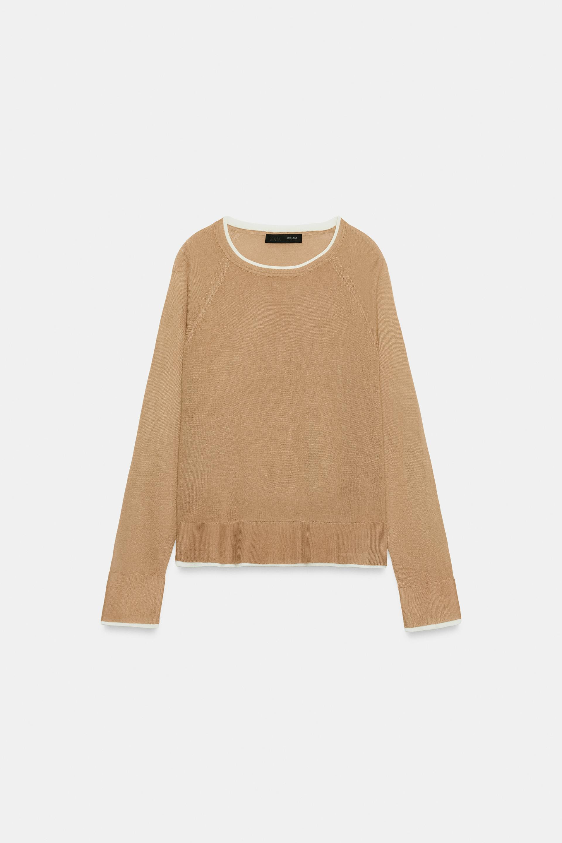 Zara - Double Knit Jumper In Grey Marl - Xl - Woman | Zara UK