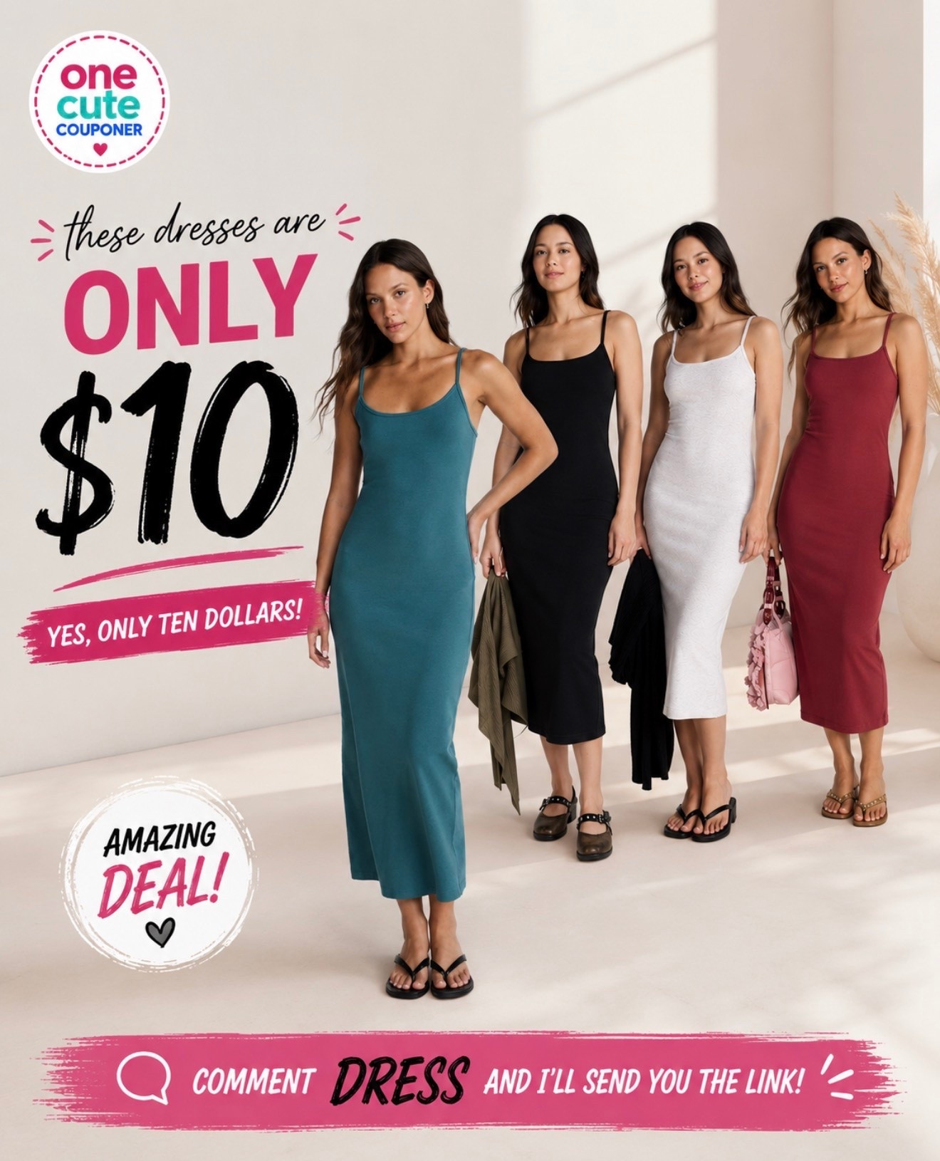 Can you believe that these dresses are only $10 each?! That’s such a great deal. Make sure you grab one in every color.  #summer#sale￼

#LTKSaleAlert