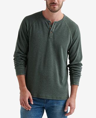 Lucky Brand Mens Thermal Raglan Shirt & Reviews - T-Shirts - Men - Macy's | Macys (US)