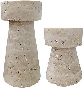 Travertine Stone Candleholder, 4" H | Amazon (US)