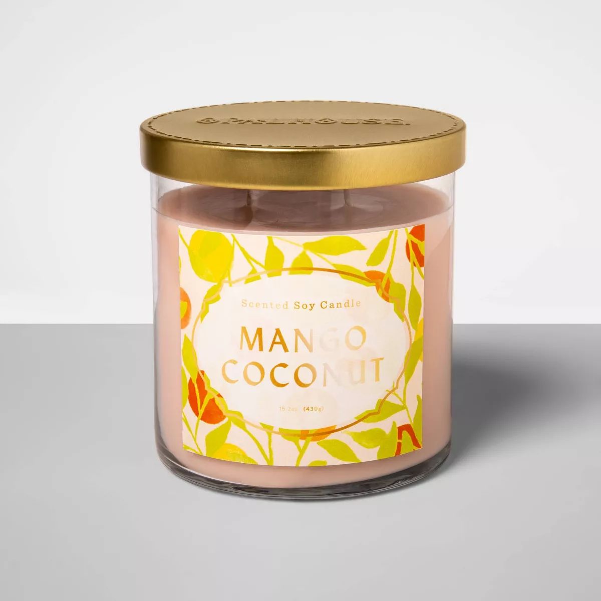 2-Wick Clear Glass Mango Coconut Lidded Jar Candle Pale Pink 15.1oz - Opalhouse™ | Target