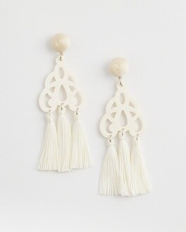 No Droop™ White Fringe Earrings | Chico's