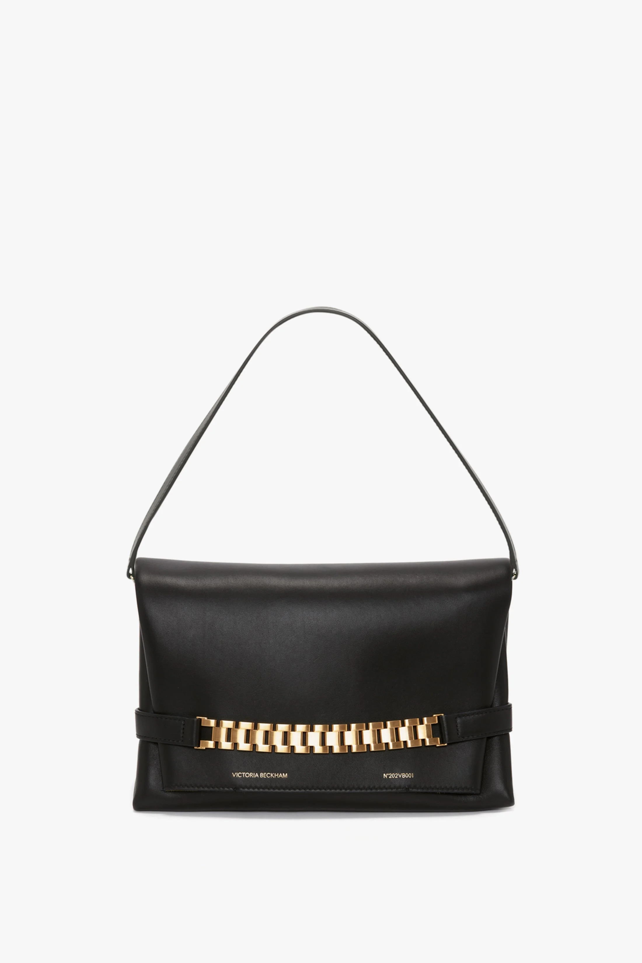 Chain Pouch Bag With Strap In Black Leather | Victoria Beckham UK