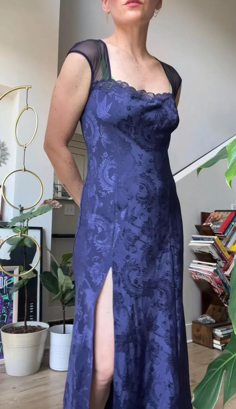 VTG 90s Navy Blue Deadstock Gold Label Victoria’s Secret Slip Dress - Etsy | Etsy (US)