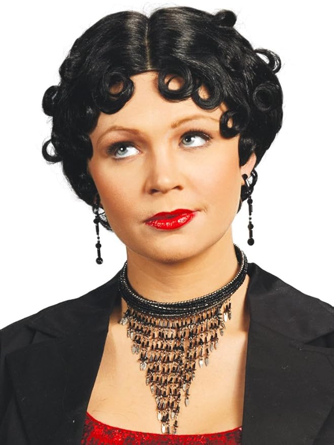 Betty Boop Flapper color Black - Enigma Wigs Short Curly Fingerwave Cartoon 1920s Wavy Girl Bundl... | Amazon (US)