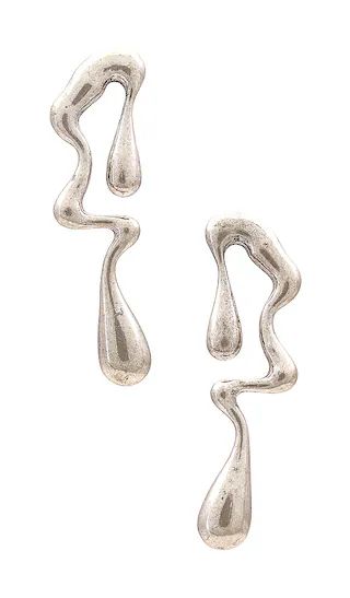 x Nat & Liv Burnished Silver Drop Earrings in Silver | Revolve Clothing (Global)