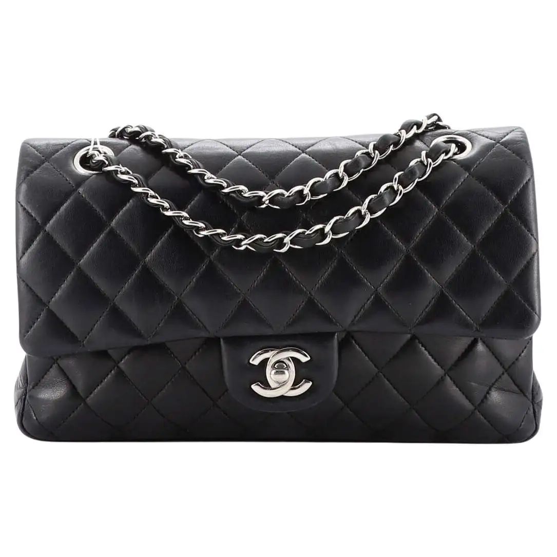 Chanel Classic Double Flap Bag Quilted Lambskin Medium | 1stDibs