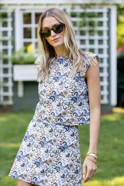 Slim Shell Top - Jonchet Chintz | Julia Amory