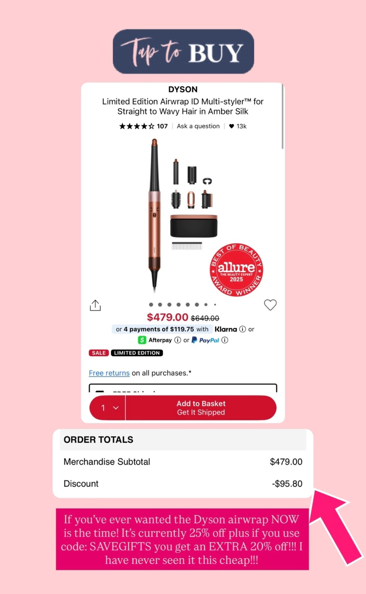 Gifts for her 
Gift ideas
Gift guide 
Gift guide for her 
Dyson 
Dyson airwrap 
Dyson hair 

#LTKGiftGuide #LTKBeauty #LTKgrwm