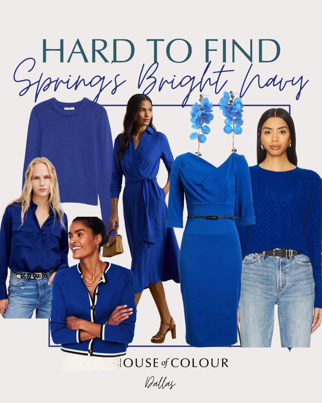 Spring's Bright Navy is closer to a cobalt blue than a dark midnight navy. Always check anything you order against your color fan and look for harmony! 
#hocspring
 

 #LTKSeasonal #LTKStyleTip