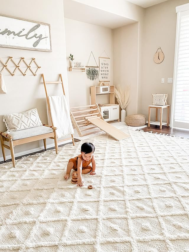 nuLOOM Jinny Trellis Wool Area Rug, 4' x 6', Ivory | Amazon (US)