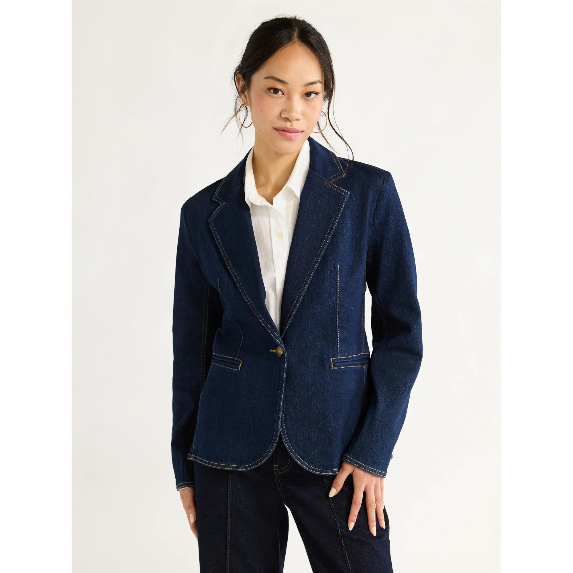 Free Assembly Single Breasted Blazer - Walmart.com | Walmart (US)