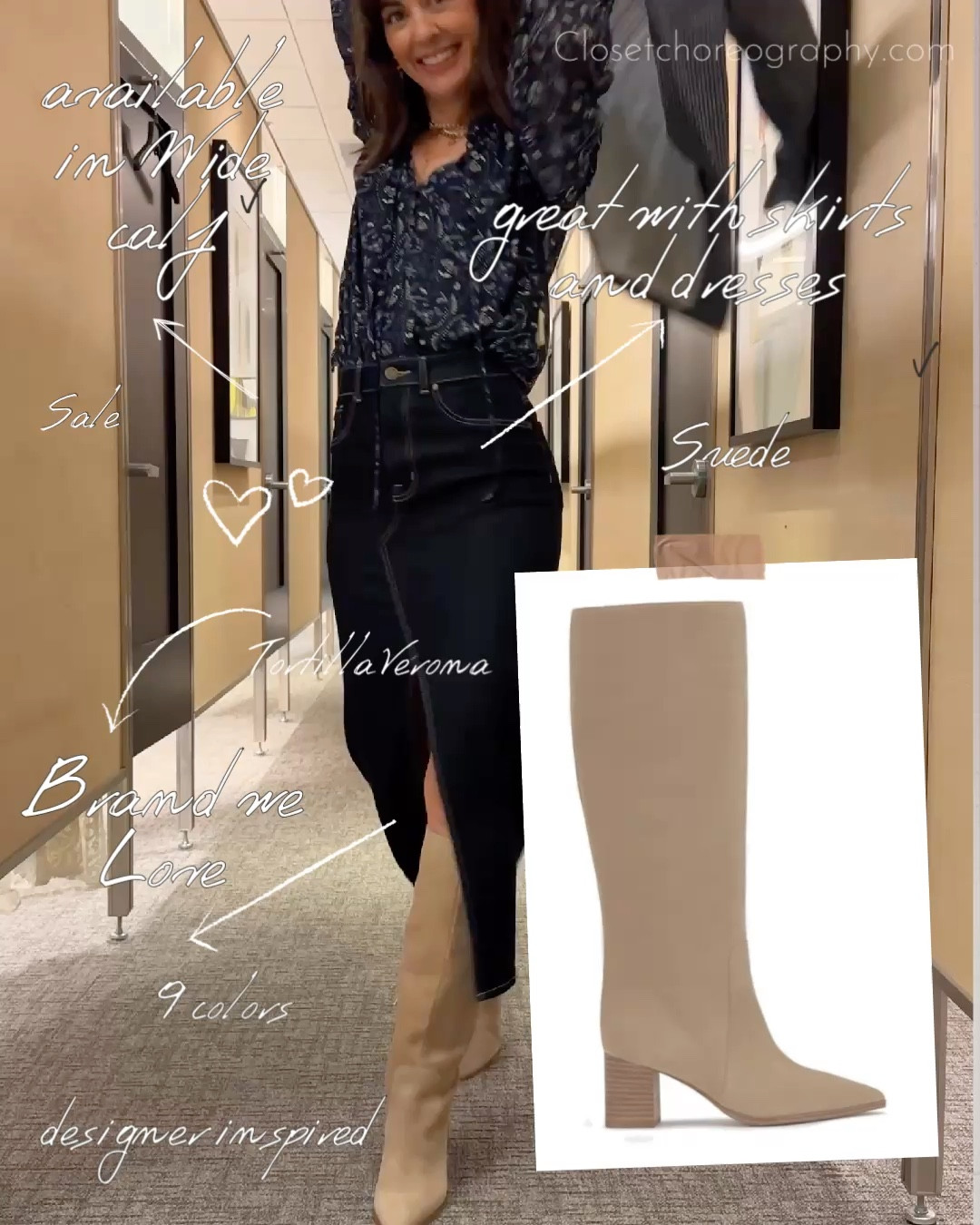 Namebrand boots on sale that make all of your outfits better. This suede style comes in a wide calf and nine colors. If you like Isabel Marant, you will love these designer inspired styles I found with fringe and a little western flare.