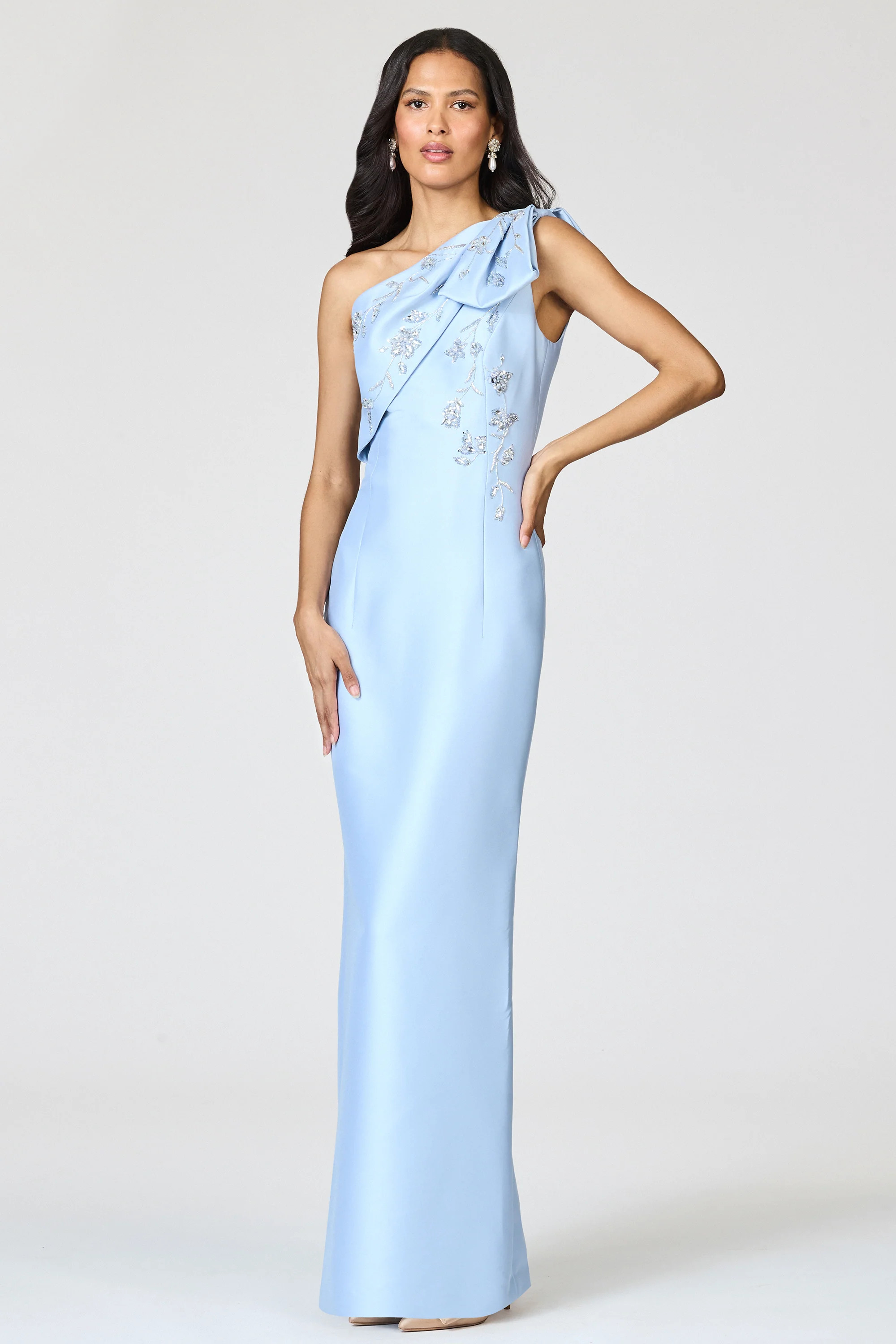 EMBELLISHED OLIVIA GOWN - GLACIAL BLUE | Sachin and Babi