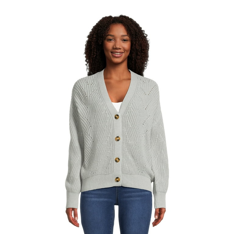 Time and Tru Women's Boyfriend Cardigan - Walmart.com | Walmart (US)