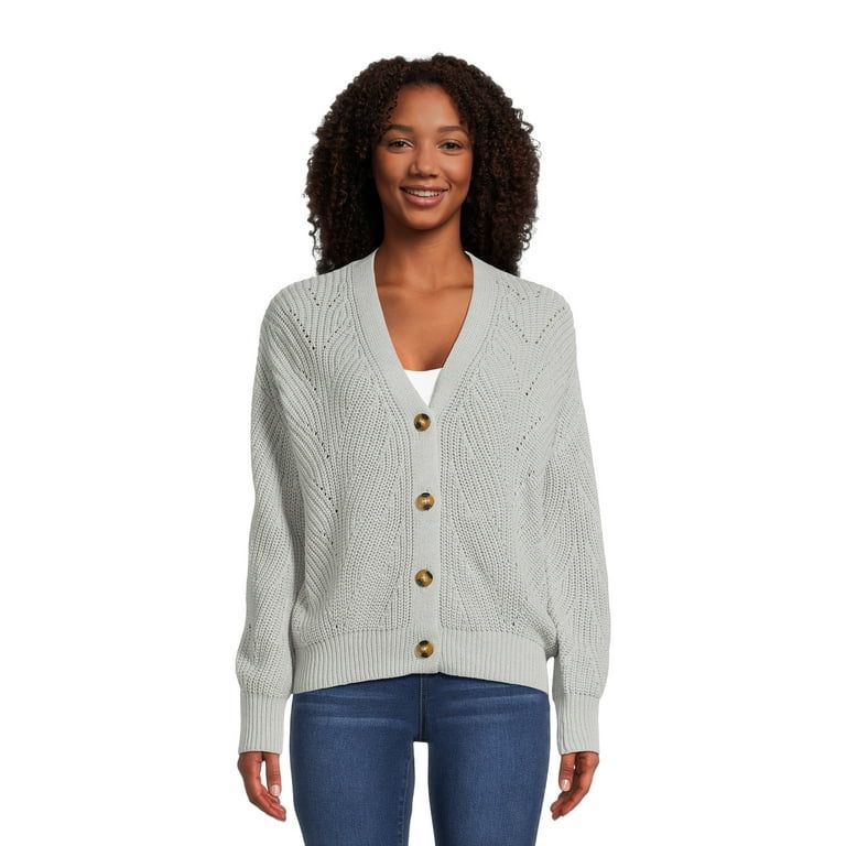 Time and Tru Women's Boyfriend Cardigan, Sizes XS-XXXL | Walmart (US)