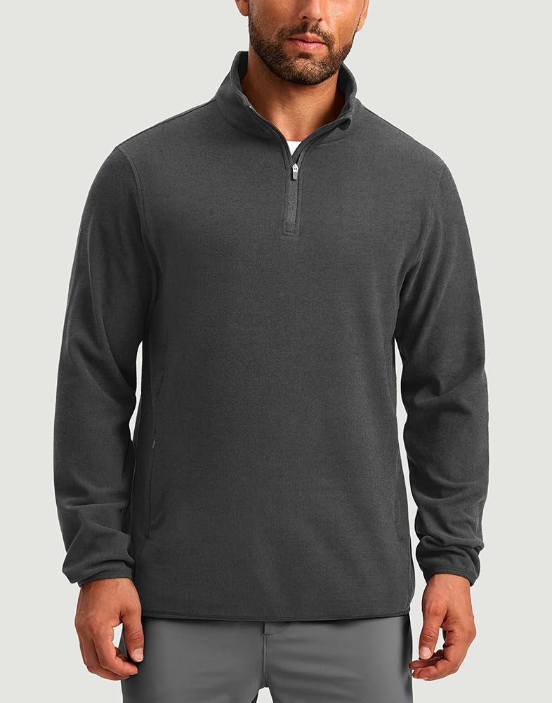 G Gradual Mens Quarter Zip Pullover Fleece with 2 Zipper Pockets Long Sleeve Golf Shirt Winter At... | Amazon (US)