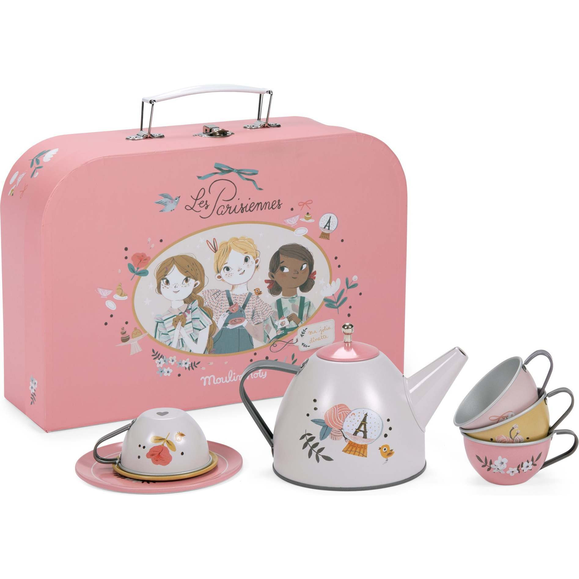 Suitcase - New Tea Party Metal Set The Parisiennes | Maisonette