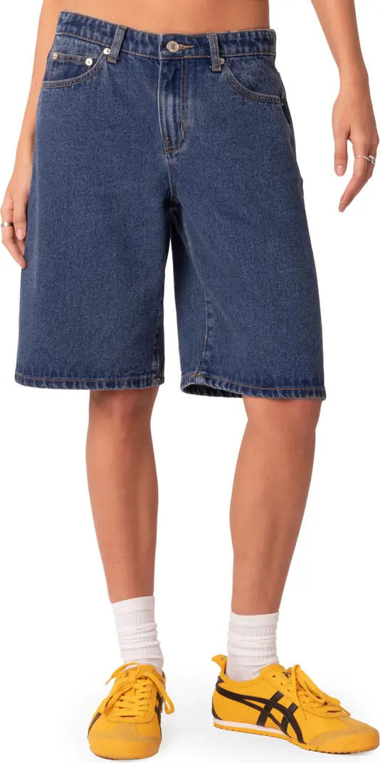 EDIKTED Oversize Low Rise Denim Bermuda Shorts | Nordstrom | Nordstrom