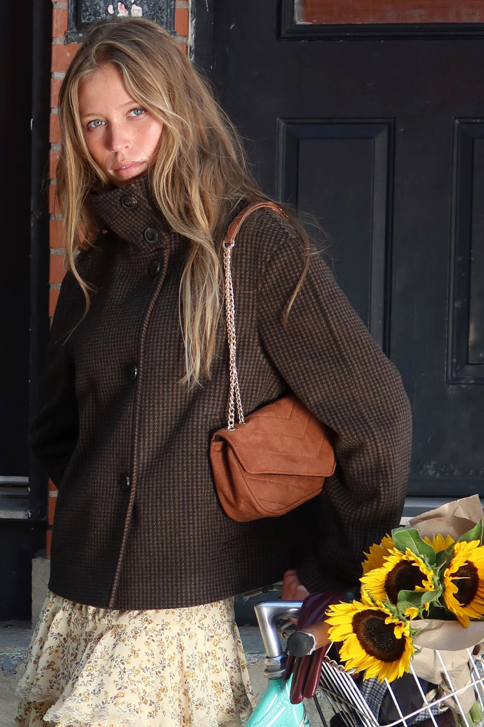 Funnel Neck Short Coat - Brown / S | Ardene Canada