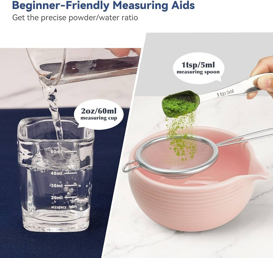 Matcha Whisk Set, Matcha Kit 10-Pcs, Bamboo Whisk and Bowl with Spout & Measuring Spoon & Cup, Ja... | Amazon (US)