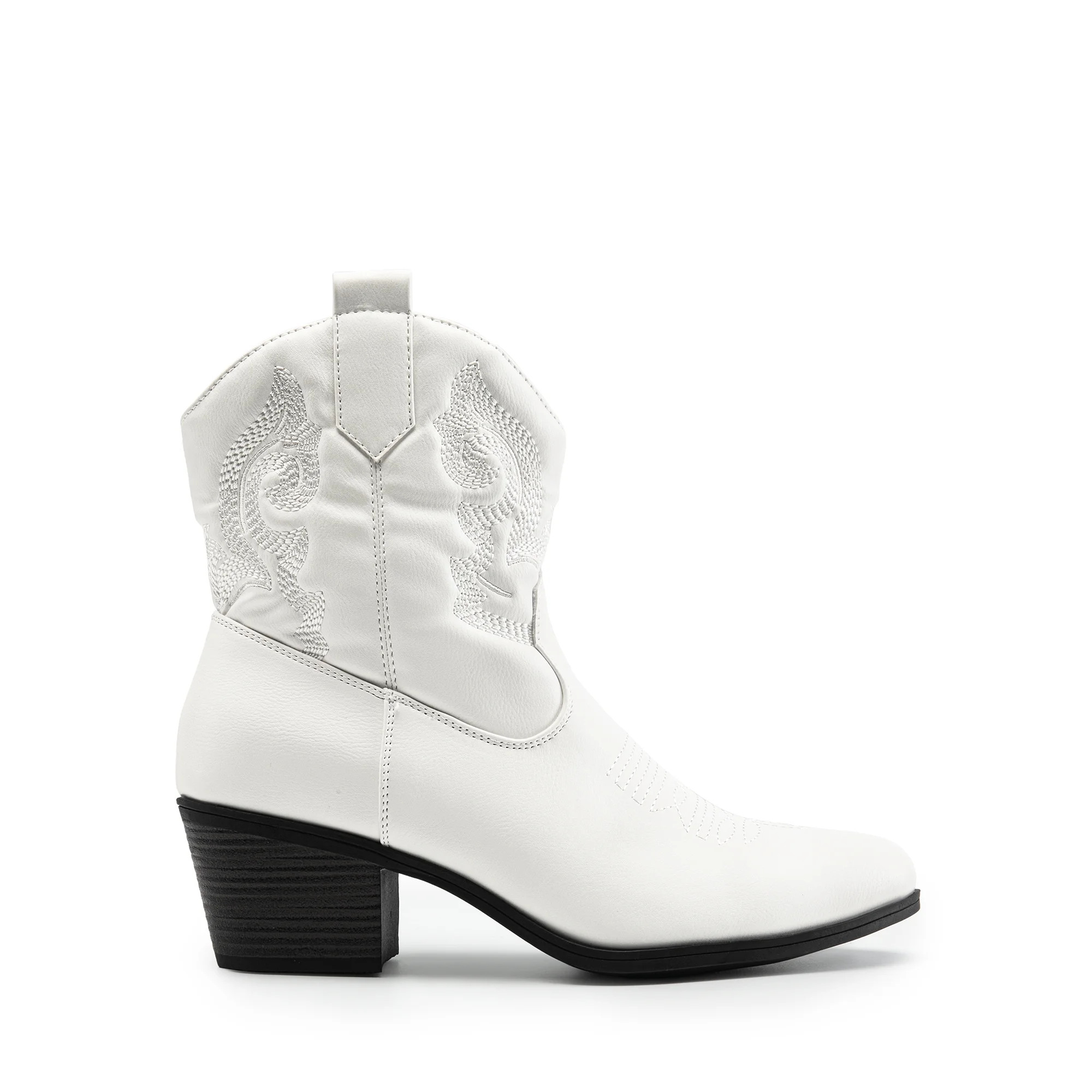 DREAM PAIRS Women's Western Cowboy Boots Low Chunky Heel Cowgirl Embroidered Ankle Short Booties ... | Walmart (US)